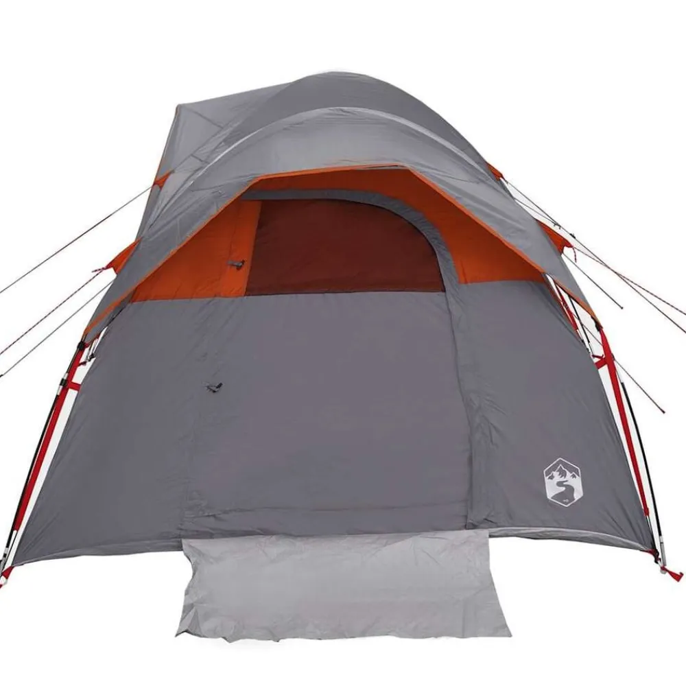 vidaXL Tienda de campaña para 5 personas impermeable Gris y naranja Clearance