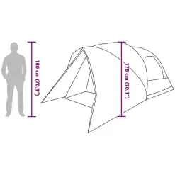 vidaXL Actividades Al Aire Libre-Tienda de campaña para 4 personas 455 x 252 x 178 cm