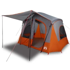 vidaXL Tienda de campaña para 5 personas impermeable Gris y naranja Clearance