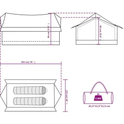vidaXL Actividades Al Aire Libre-Tienda de campaña para 2 personas impermeable