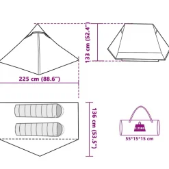 vidaXL Actividades Al Aire Libre-Tienda de campaña para 2 personas impermeable
