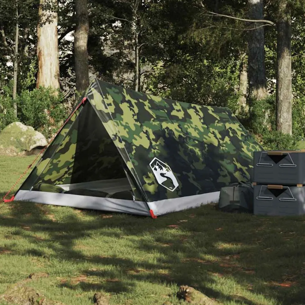 vidaXL Tienda de campaña para 2 personas impermeable Camuflaje