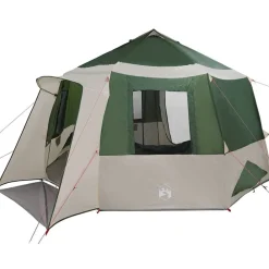 vidaXL Tienda de campaña para 12 personas y 405 x 405 x 273 cm Verde