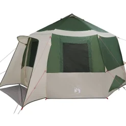 vidaXL Tienda de campaña para 12 personas y 405 x 405 x 273 cm Verde