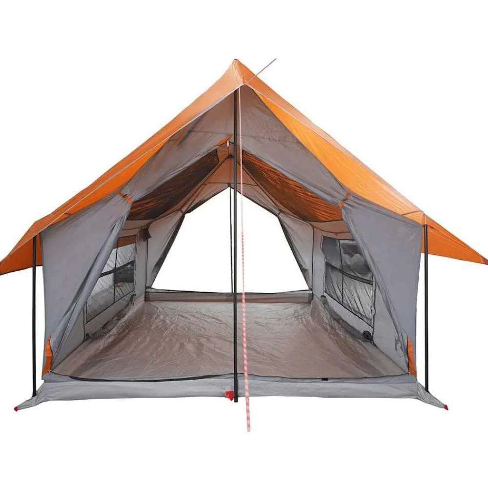 vidaXL Tienda de campaña para 5 personas impermeable Gris y naranja Discount