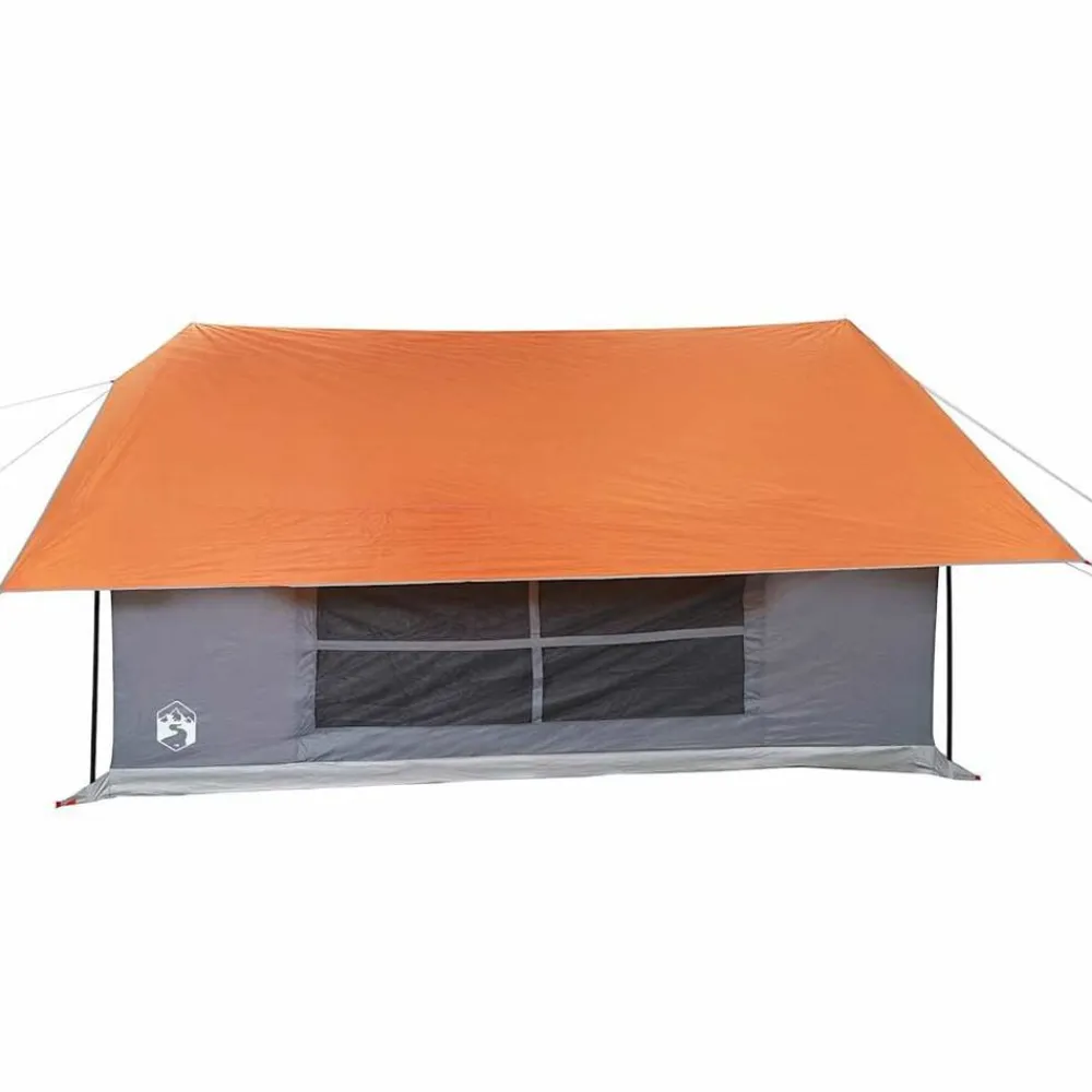 vidaXL Tienda de campaña para 5 personas impermeable Gris y naranja Discount