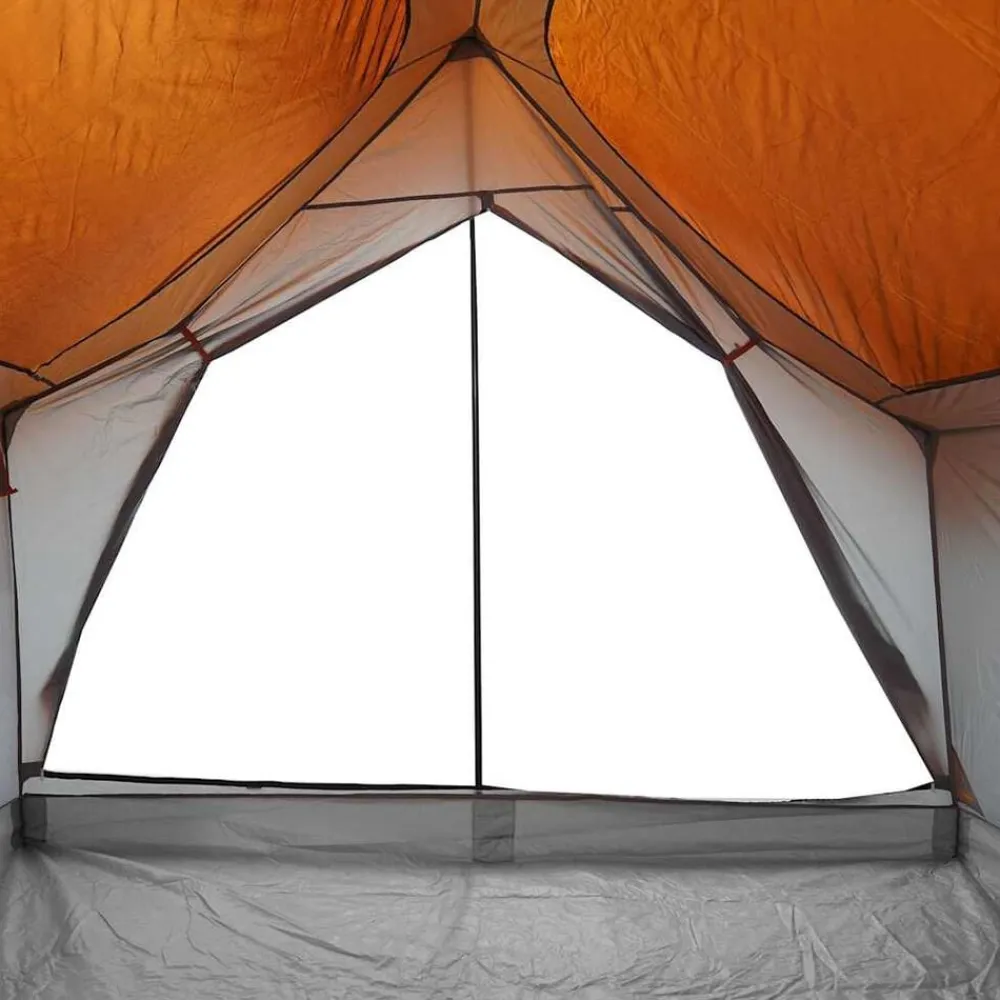 vidaXL Tienda de campaña para 5 personas impermeable Gris y naranja Discount