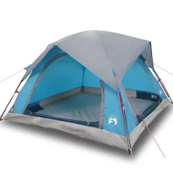 vidaXL Tienda de campaña para 4 personas impermeable Azul Outlet