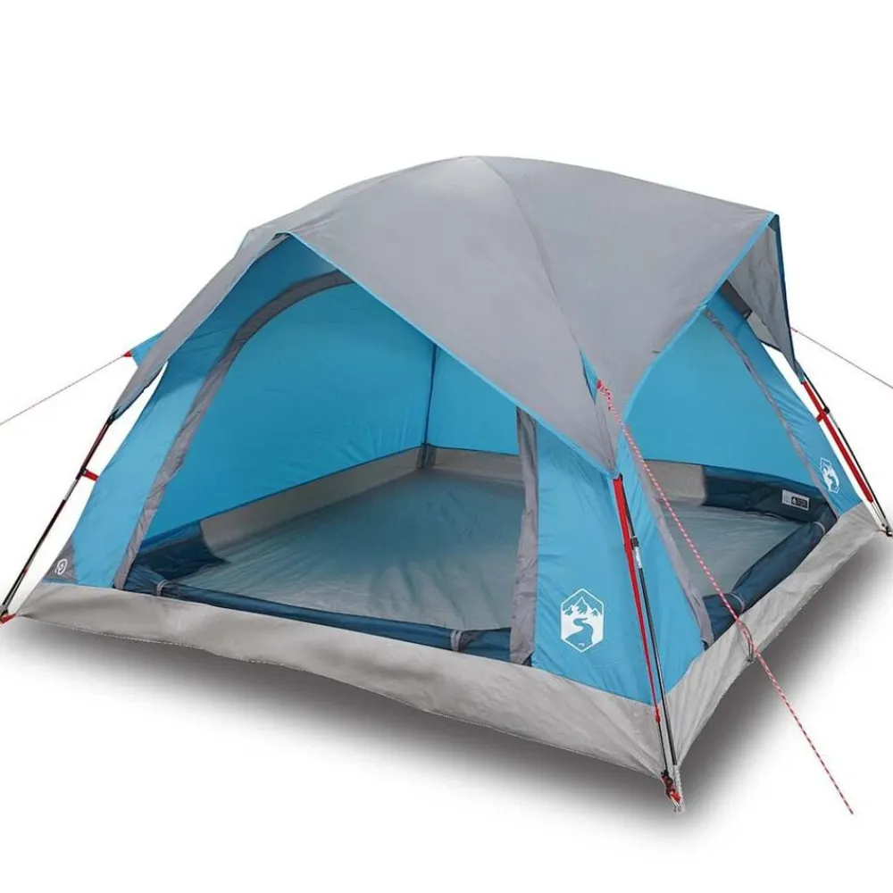 vidaXL Tienda de campaña para 4 personas impermeable Azul Outlet