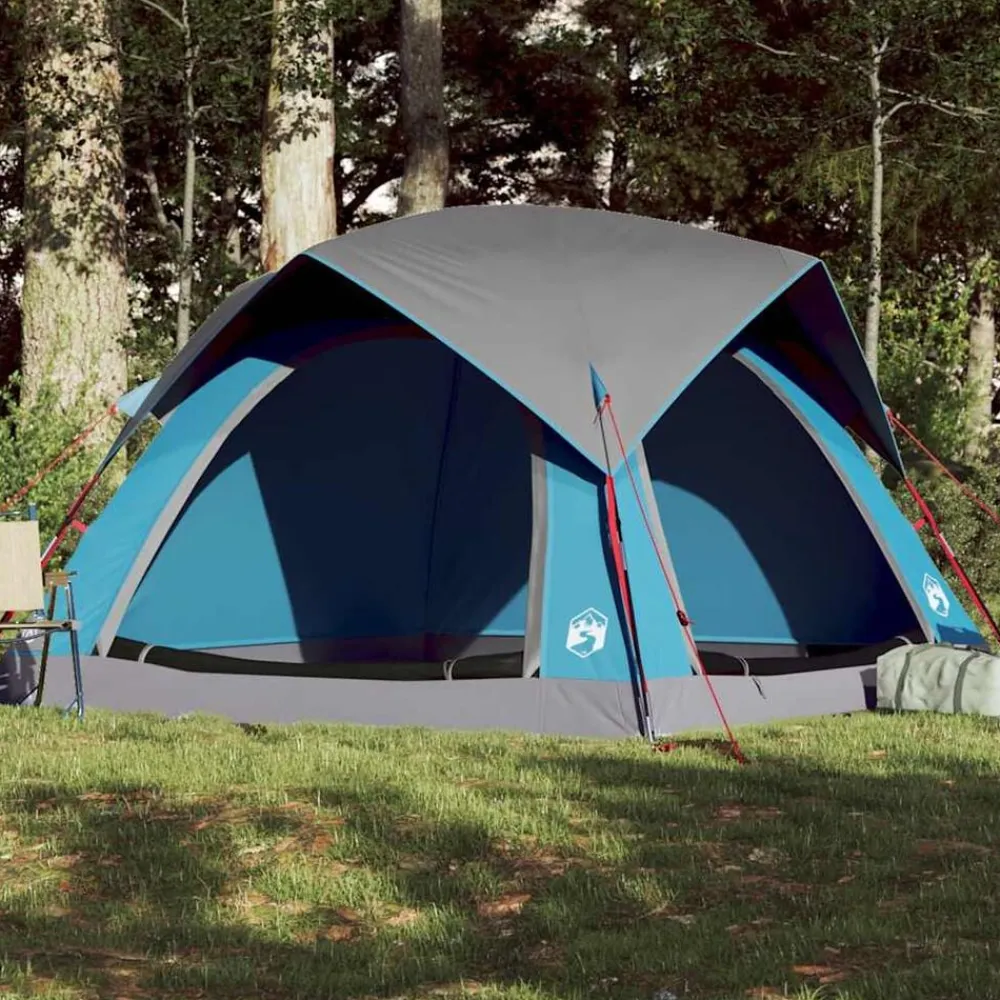 vidaXL Tienda de campaña para 4 personas impermeable Azul Outlet