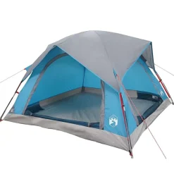 vidaXL Tienda de campaña para 4 personas impermeable Azul Outlet