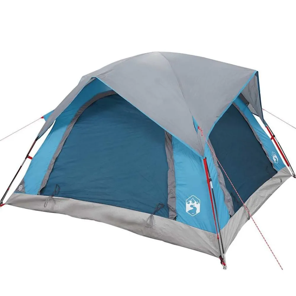 vidaXL Tienda de campaña para 4 personas impermeable Azul Outlet