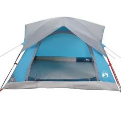 vidaXL Tienda de campaña para 4 personas impermeable Azul Outlet