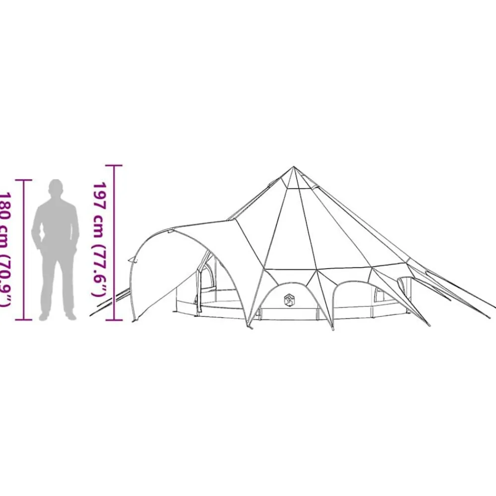 vidaXL Actividades Al Aire Libre-Tienda de campaña tipo teepee para 3 personas y gris