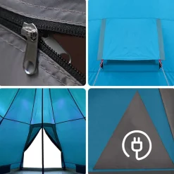 vidaXL Actividades Al Aire Libre-Tienda de campaña tipi para 4 personas impermeable