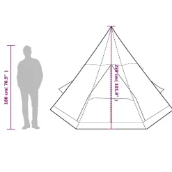 vidaXL Actividades Al Aire Libre-Tienda de campaña tipi para 4 personas impermeable