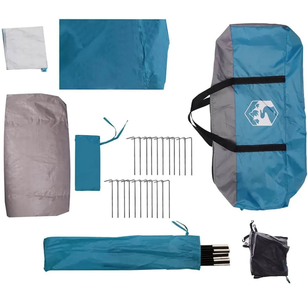 vidaXL Tienda de campaña túnel para 4 personas impermeable Azul Clearance