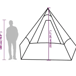 vidaXL Actividades Al Aire Libre-Tienda de campaña tipi para 7 personas impermeable