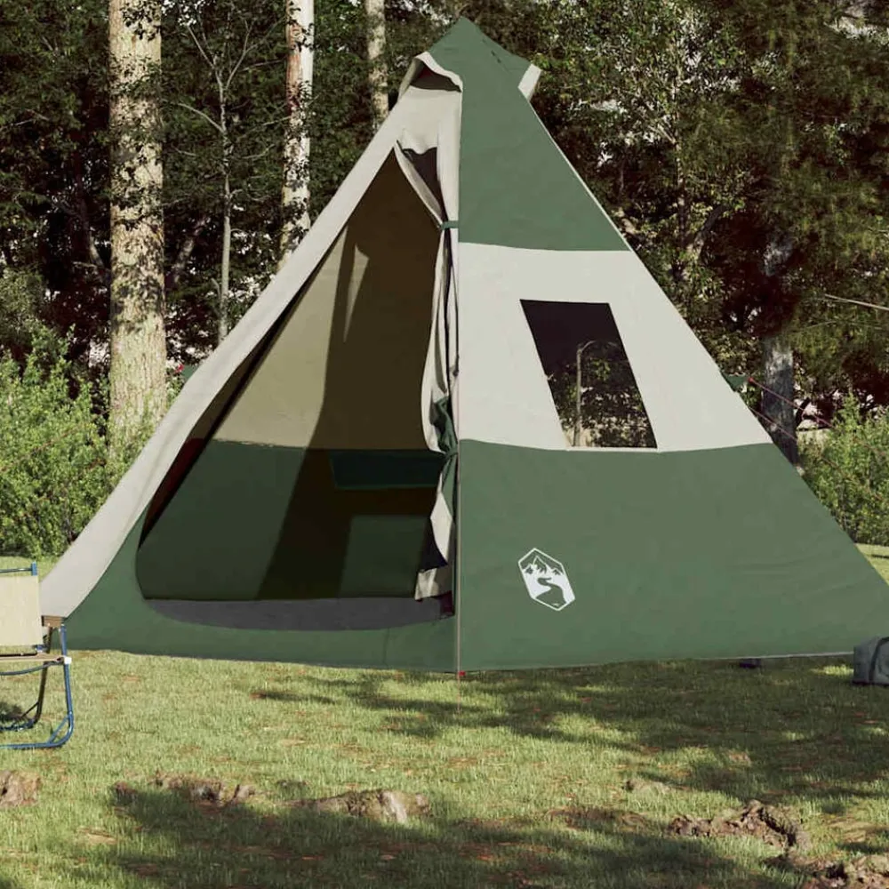 vidaXL Actividades Al Aire Libre-Tienda de campaña tipi para 7 personas impermeable