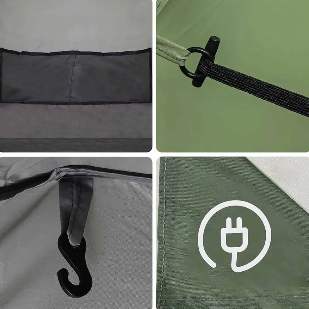 vidaXL Tienda de campaña túnel para 4 personas impermeable Verde Discount