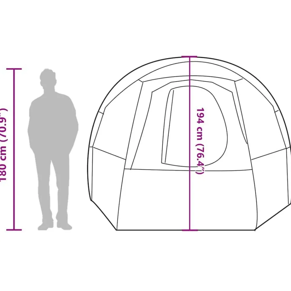 vidaXL Tienda de campaña túnel para 4 personas impermeable Verde Discount