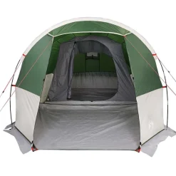 vidaXL Tienda de campaña túnel para 4 personas impermeable Verde Discount