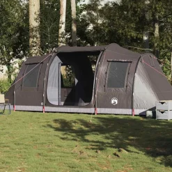 vidaXL Actividades Al Aire Libre-Tienda de campaña túnel para 4 personas impermeable marrón