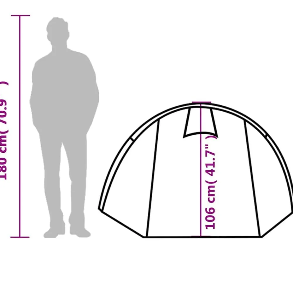 vidaXL Actividades Al Aire Libre-Tienda de campaña túnel para 4 personas impermeable