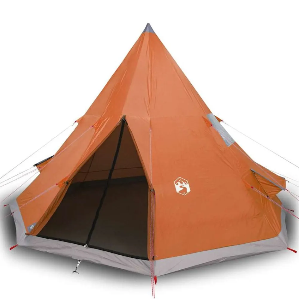 vidaXL Tienda de campaña tipi para 4 personas impermeable Naranja Hot