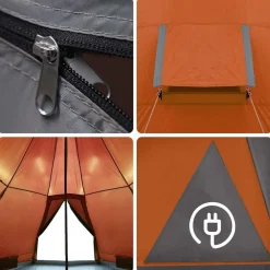 vidaXL Tienda de campaña tipi para 4 personas impermeable Naranja Hot