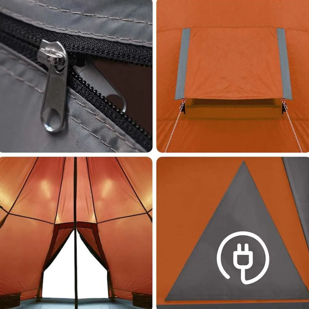 vidaXL Tienda de campaña tipi para 4 personas impermeable Naranja Hot
