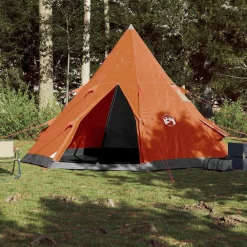 vidaXL Tienda de campaña tipi para 4 personas impermeable Naranja Hot