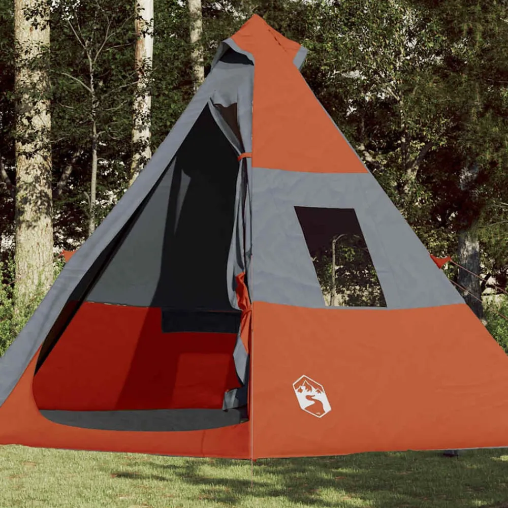 vidaXL Actividades Al Aire Libre-Tienda de campaña tipi para 7 personas impermeable naranja