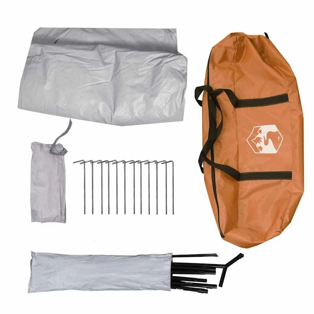 vidaXL Actividades Al Aire Libre-Tienda de campaña tipi para 7 personas impermeable naranja