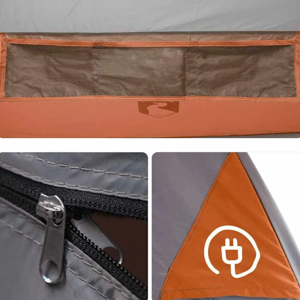 vidaXL Actividades Al Aire Libre-Tienda de campaña tipi para 7 personas impermeable naranja