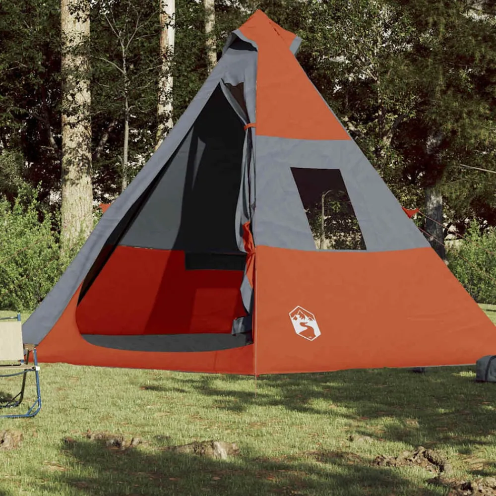 vidaXL Actividades Al Aire Libre-Tienda de campaña tipi para 7 personas impermeable naranja