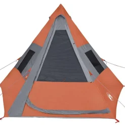vidaXL Actividades Al Aire Libre-Tienda de campaña tipi para 7 personas impermeable naranja