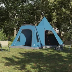 vidaXL Tienda de campaña tipo teepee para 5 personas con techo Azul Online