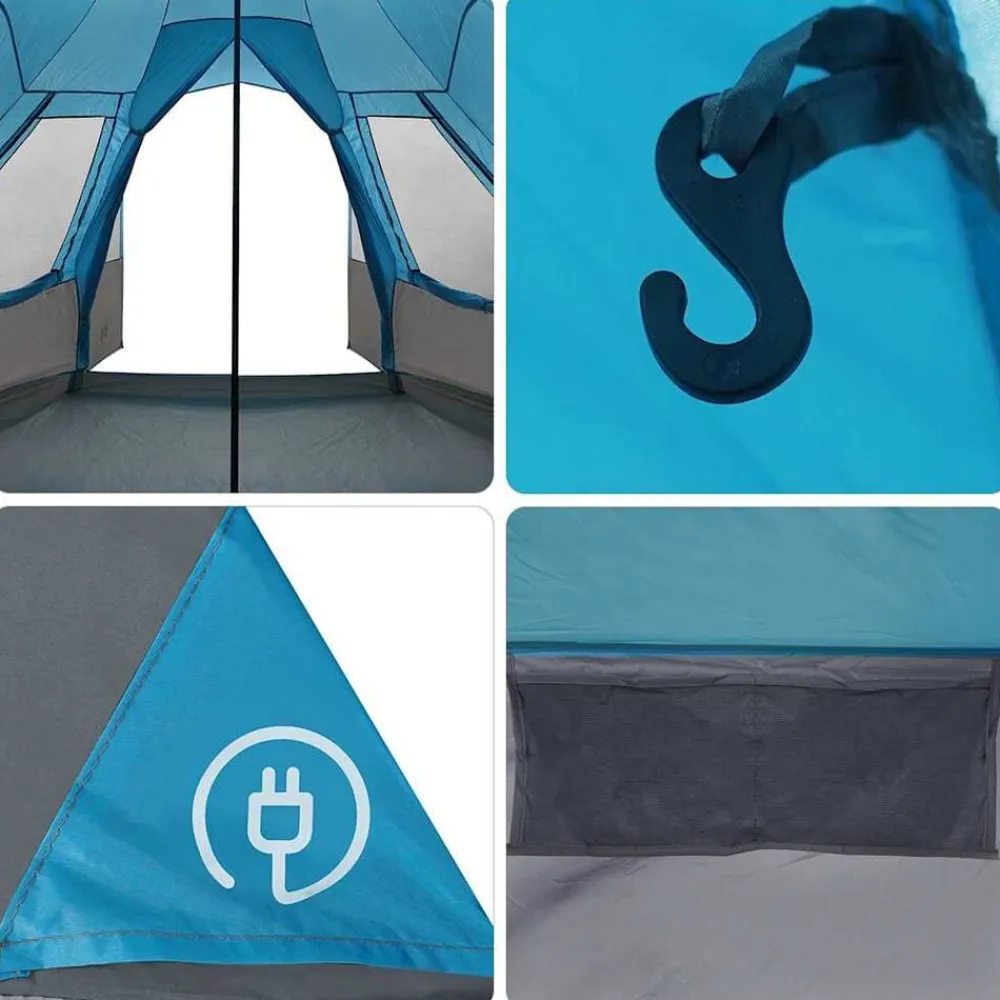 vidaXL Tienda de campaña tipo teepee para 5 personas con techo Azul Online