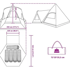 vidaXL Tienda de campaña tipo teepee para 5 personas con techo Azul Online