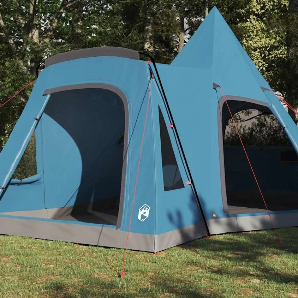 vidaXL Tienda de campaña tipo teepee para 5 personas con techo Azul Online