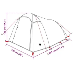 vidaXL Tienda de campaña túnel para 3 personas impermeable Azul Hot