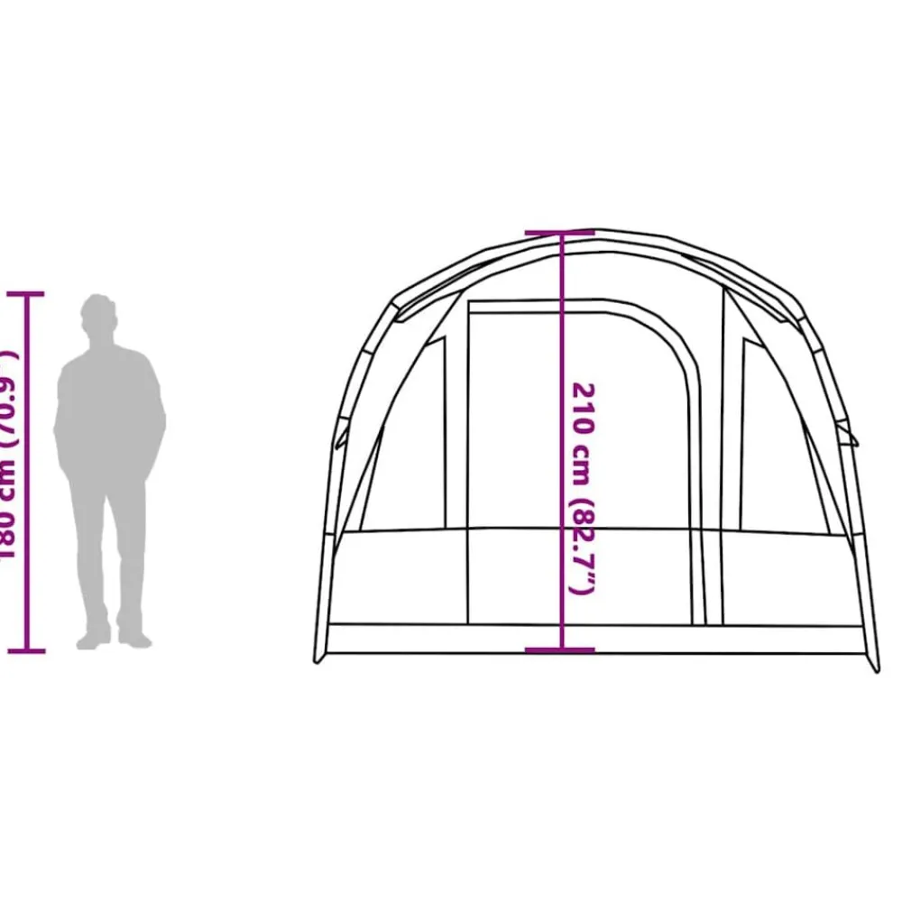 vidaXL Actividades Al Aire Libre-Tienda de campaña túnel 3 personas impermeable