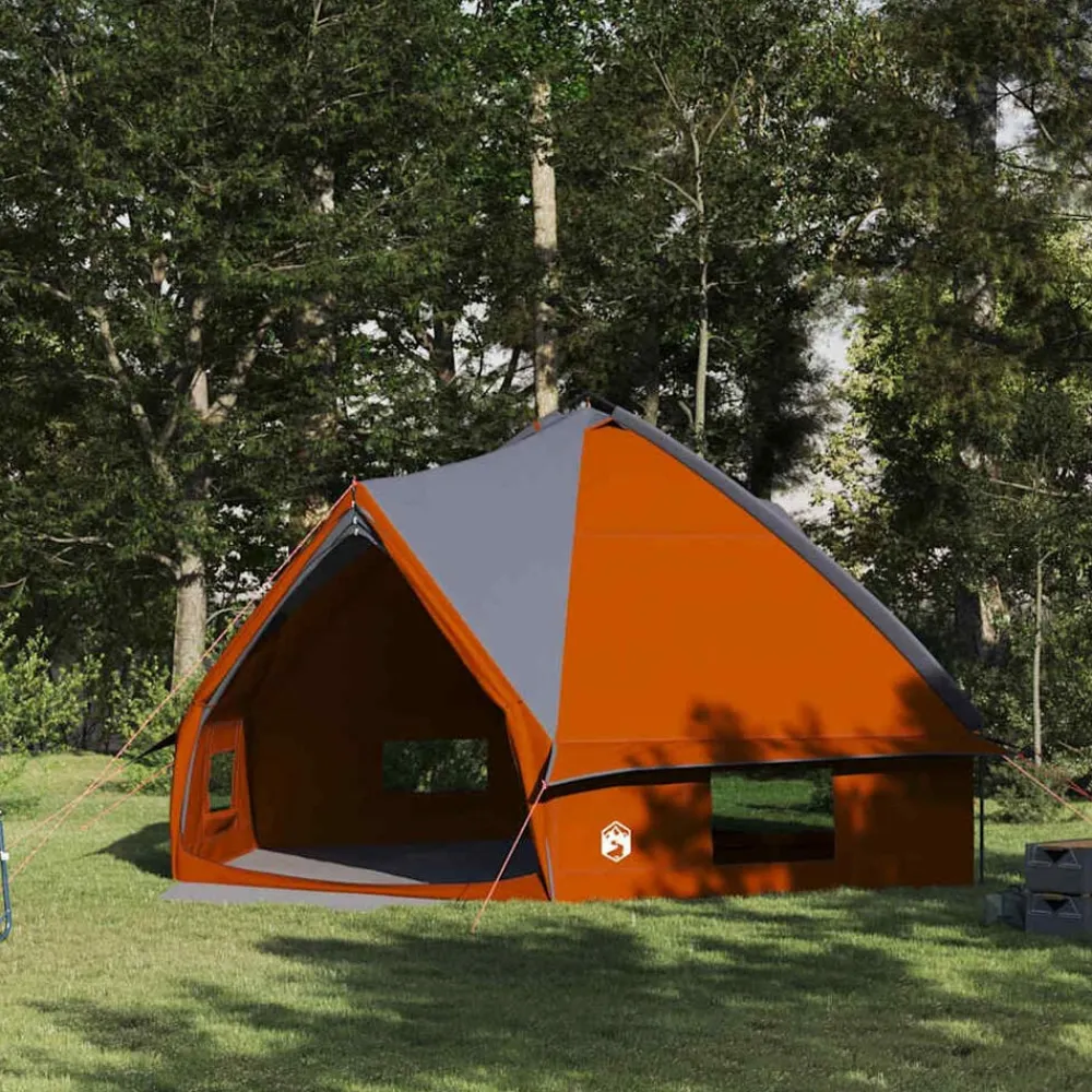 vidaXL Tienda de campaña Teepee para 10 personas Gris y naranja Clearance