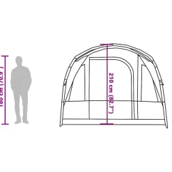 vidaXL Actividades Al Aire Libre-Tienda de campaña túnel para 3 personas impermeable