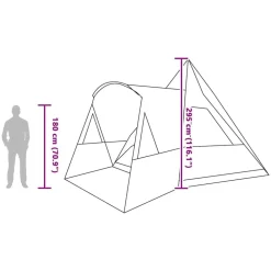 vidaXL Tienda de campaña tipo teepee para 5 personas Gris y naranja Outlet