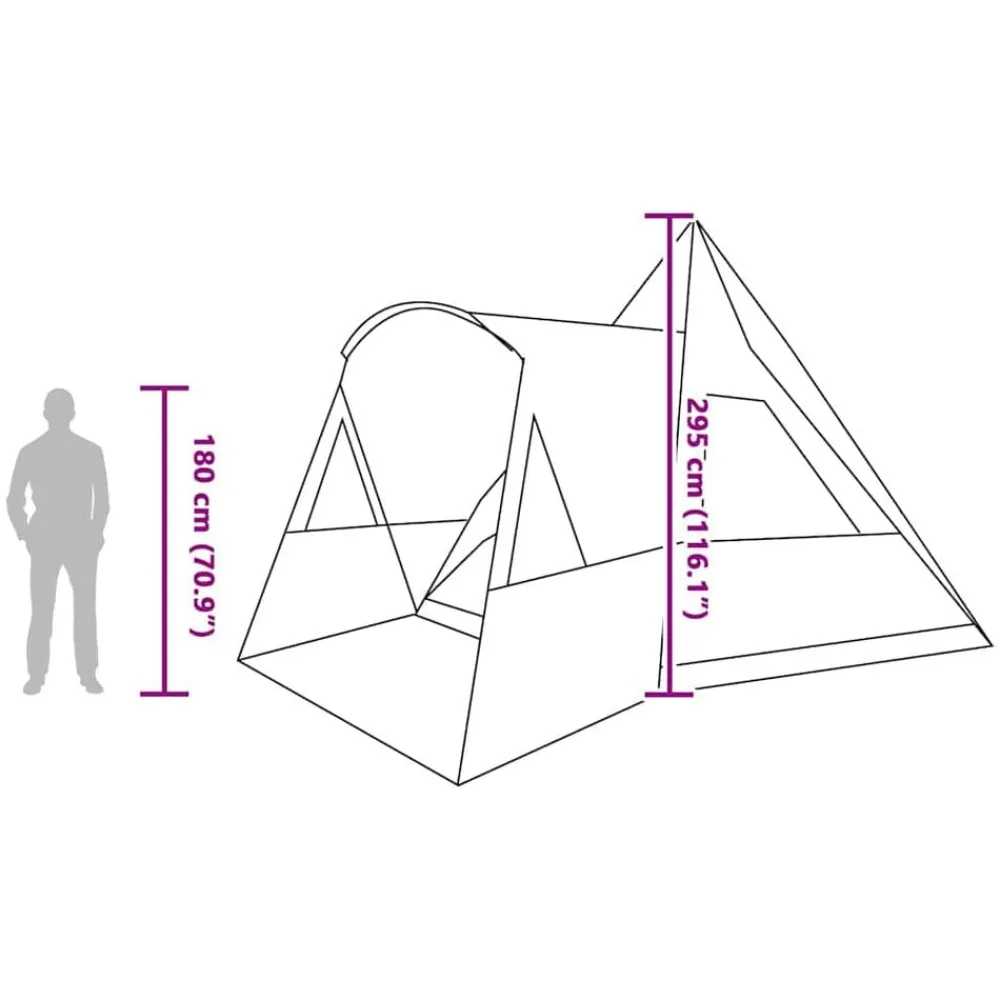 vidaXL Tienda de campaña tipo teepee para 5 personas Gris y naranja Outlet