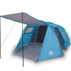 vidaXL Tienda de campaña túnel para 4 personas impermeable Azul Hot