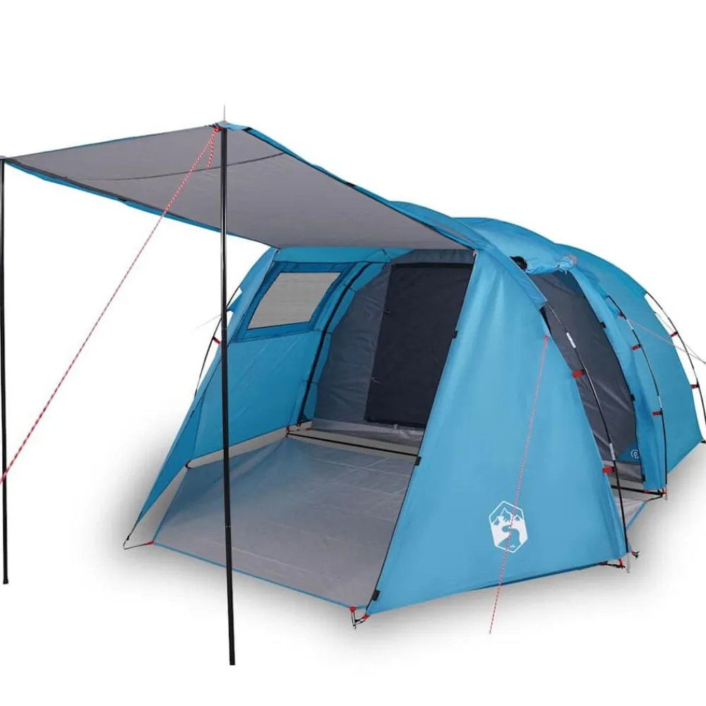 vidaXL Tienda de campaña túnel para 4 personas impermeable Azul Hot