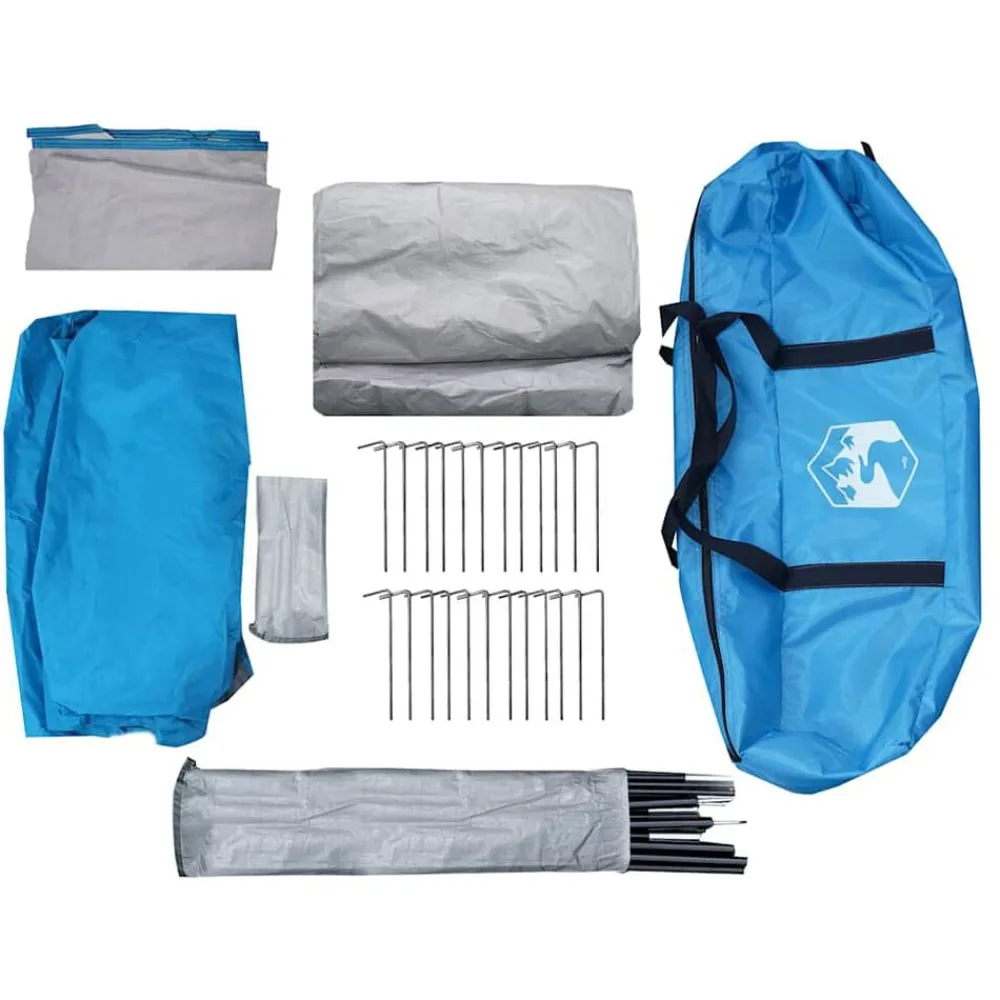 vidaXL Tienda de campaña túnel para 4 personas impermeable Azul Hot